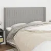 Image de vidaXL Tête de lit avec oreilles Gris clair 183x16x118/128 cm Tissu