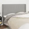 Image de vidaXL Tête de lit avec oreilles Gris clair 203x16x118/128 cm Tissu