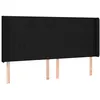 Image de vidaXL TÃªte de lit avec oreilles Noir 203x16x118/128 cm Tissu