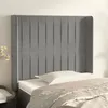 Image de vidaXL Tête de lit avec oreilles Gris clair 83x16x118/128 cm Velours3119848