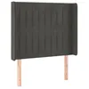 Image de vidaXL TÃªte de lit avec oreilles Gris foncÃ© 93x16x118/128 cm Velours