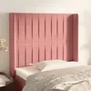 Image de vidaXL Tête de lit avec oreilles Rose 93x16x118/128 cm Velours