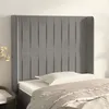 Image de vidaXL Tête de lit avec oreilles Gris clair 103x16x118/128 cm Velours3119860