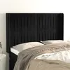 Image de vidaXL Tête de lit avec oreilles Noir 147x16x118/128 cm Velours