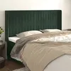 Image de vidaXL Tête de lit avec oreilles Vert foncé 163x16x118/128 cm Velours