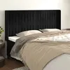 Image de vidaXL Tête de lit avec oreilles Noir 183x16x118/128 cm Velours