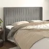 Image de vidaXL Tête de lit avec oreilles Gris clair 203x16x118/128 cm Velours