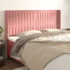 Image de vidaXL Tête de lit avec oreilles Rose 203x16x118/128 cm Velours