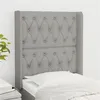 Image de vidaXL Tête de lit avec oreilles Gris clair 83x16x118/128 cm Tissu