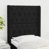 Image de vidaXL Tête de lit avec oreilles Noir 83x16x118/128 cm Tissu