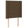Image de vidaXL TÃªte de lit avec oreilles Marron foncÃ© 83x16x118/128 cm Tissu