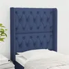 Image de vidaXL Tête de lit avec oreilles Bleu 83x16x118/128 cm Tissu
