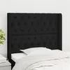 Image de vidaXL Tête de lit avec oreilles Noir 93x16x118/128 cm Tissu