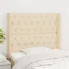 Image de vidaXL Tête de lit avec oreilles Crème 93x16x118/128 cm Tissu