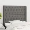 Image de vidaXL Tête de lit avec oreilles Gris foncé 103x16x118/128 cm Tissu