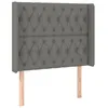 Image de vidaXL TÃªte de lit avec oreilles Gris foncÃ© 103x16x118/128 cm Tissu