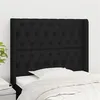Image de vidaXL Tête de lit avec oreilles Noir 103x16x118/128 cm Tissu