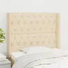 Image de vidaXL Tête de lit avec oreilles Crème 103x16x118/128 cm Tissu