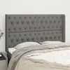 Image de vidaXL Tête de lit avec oreilles Gris foncé 147x16x118/128 cm Tissu