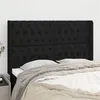 Image de vidaXL Tête de lit avec oreilles Noir 163x16x118/128 cm Tissu