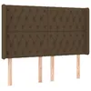 Image de vidaXL TÃªte de lit avec oreilles Marron foncÃ© 163x16x118/128 cm Tissu