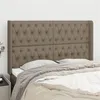 Image de vidaXL Tête de lit avec oreilles Taupe 163x16x118/128 cm Tissu