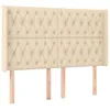 Image de vidaXL TÃªte de lit avec oreilles CrÃ¨me 163x16x118/128 cm Tissu