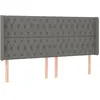 Image de vidaXL Vidaxl Tête De Lit Avec Oreilles Gris Foncé 183x16x118/128 Cm Tissu