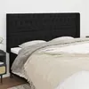 Image de vidaXL Tête de lit avec oreilles Noir 183x16x118/128 cm Tissu