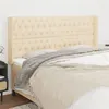 Image de vidaXL Tête de lit avec oreilles Crème 183x16x118/128 cm Tissu