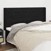 Image de vidaXL Tête de lit avec oreilles Noir 203x16x118/128 cm Tissu