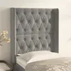 Image de vidaXL Tête de lit avec oreilles Gris clair 83x16x118/128 cm Velours