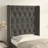 Image de vidaXL Tête de lit avec oreilles Gris foncé 83x16x118/128 cm Velours