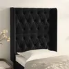 Image de vidaXL Tête de lit avec oreilles Noir 83x16x118/128 cm Velours