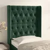Image de Vidaxl TÃªte De Lit Avec Oreilles Vert FoncÃ© 83x16x118/128 Cm Velours