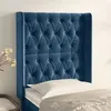 Image de Vidaxl TÃªte De Lit Avec Oreilles Bleu FoncÃ© 83x16x118/128 Cm Velours