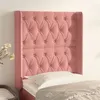 Image de vidaXL Tête de lit avec oreilles Rose 83x16x118/128 cm Velours