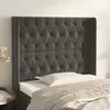 Image de vidaXL Tête de lit avec oreilles Gris foncé 93x16x118/128 cm Velours
