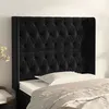 Image de vidaXL Tête de lit avec oreilles Noir 93x16x118/128 cm Velours