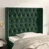 Image de vidaXL Tête de lit avec oreilles Vert foncé 93x16x118/128 cm Velours