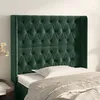 Image de Vidaxl TÃªte De Lit Avec Oreilles Vert FoncÃ© 93x16x118/128 Cm Velours