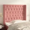 Image de vidaXL Tête de lit avec oreilles Rose 93x16x118/128 cm Velours