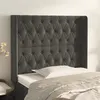 Image de vidaXL Tête de lit avec oreilles Gris foncé 103x16x118/128 cm Velours