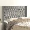 Image de vidaXL Tête de lit avec oreilles Gris clair 147x16x118/128 cm Velours