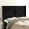 Image de vidaXL Tête de lit avec oreilles Noir 147x16x118/128 cm Velours