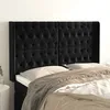 Image de vidaXL TÃªte de lit avec oreilles Noir 147x16x118/128 cm Velours