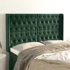 Image de vidaXL Tête de lit avec oreilles Vert foncé 147x16x118/128 cm Velours