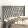 Image de vidaXL Tête de lit avec oreilles Gris clair 163x16x118/128 cm Velours