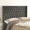 Image de vidaXL Tête de lit avec oreilles Gris foncé 163x16x118/128 cm Velours