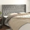 Image de vidaXL Tête de lit avec oreilles Gris clair 183x16x118/128 cm Velours